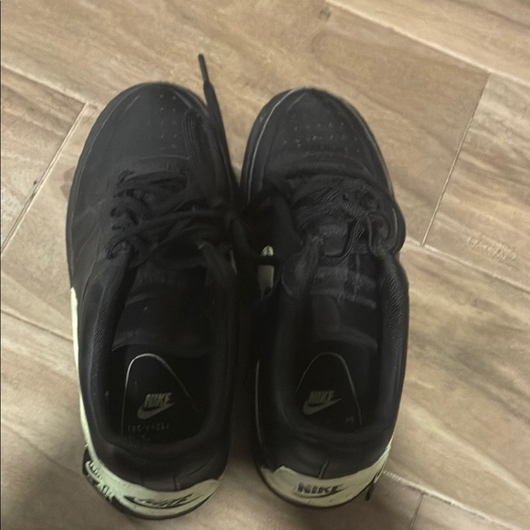 Nike Air Force 1 Jester Black Pale Yellow Green Swoosh Platform Sneakers Size 7 - Picture 5 of 9